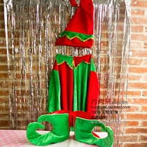 (6-8 years old) Childrens Christmas elf costumes Christmas dress costumes for children Christmas costumes (4 pieces)