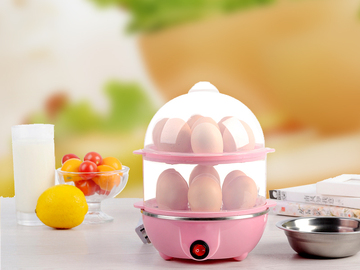 塑料电蒸锅双层蒸蛋器自动断电2层小型迷你透明电蒸笼煮蛋器