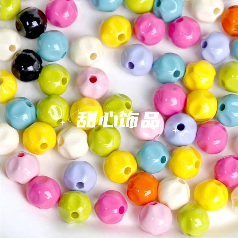 12mm new paint shaped bead candy scattered beads reflective acrylic DIY phone chain accessories