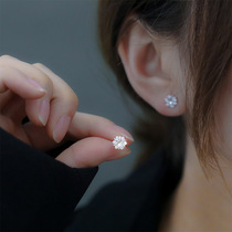 925 Pure Silver Snowflake Earrings 2023 New Tide Raising Earrings Earrings Woman Small Temperament Level Sensual Earrings