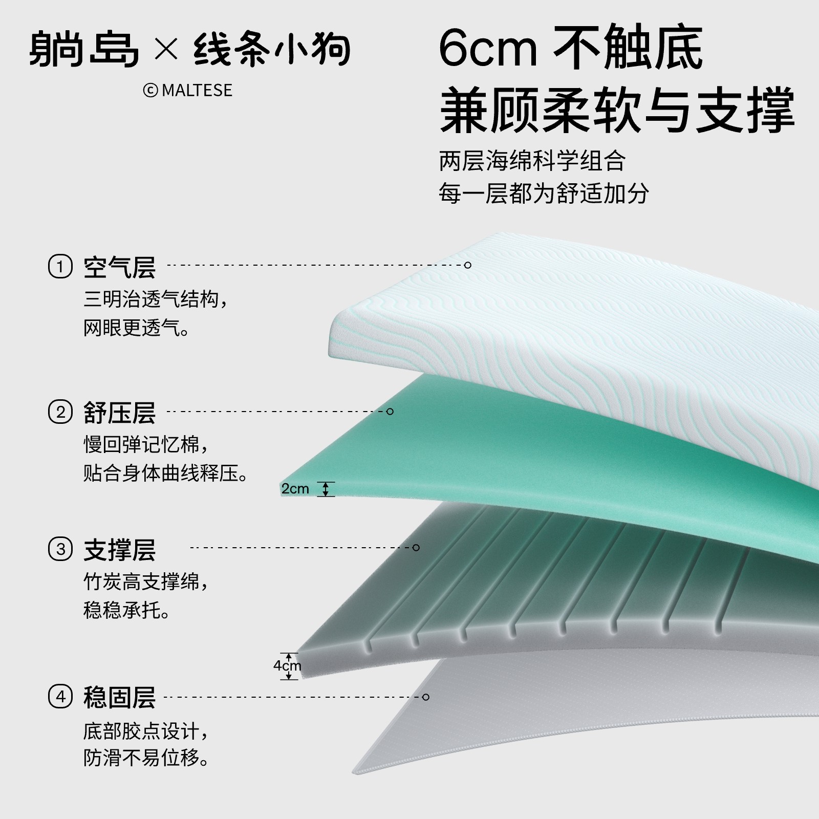 躺岛旗舰店的记忆棉床垫
