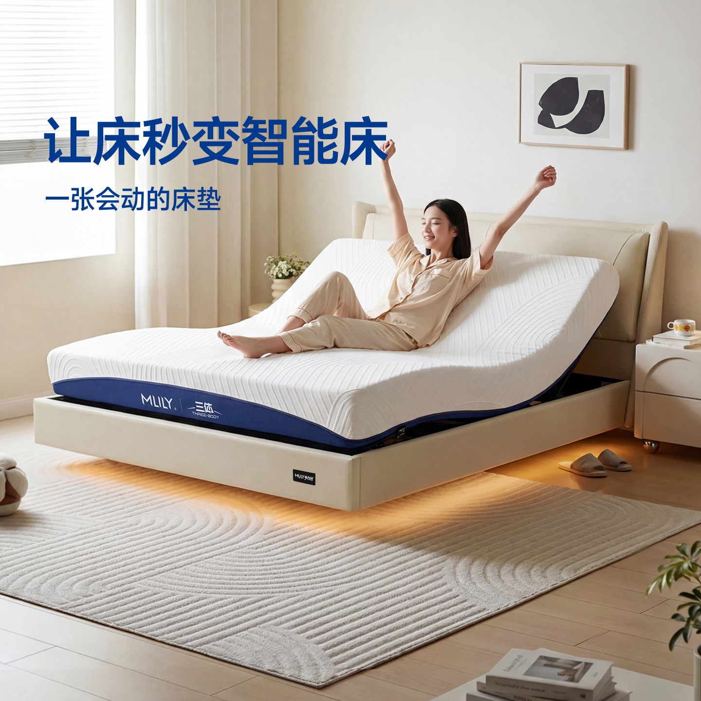 独立弹簧静音深睡护脊家用可调升降夫妻床