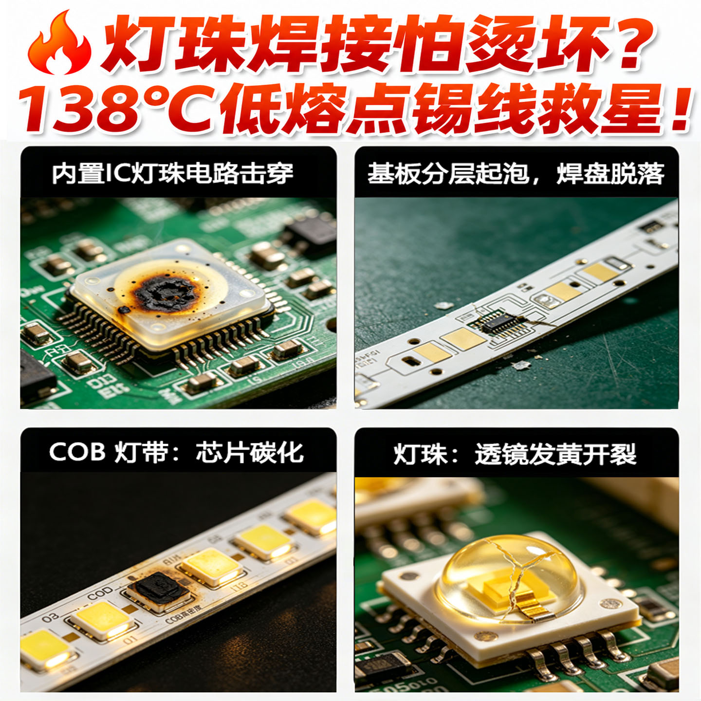 无铅低温焊锡丝138度低熔点LED灯珠焊接热敏元件锡铋合金低温锡线